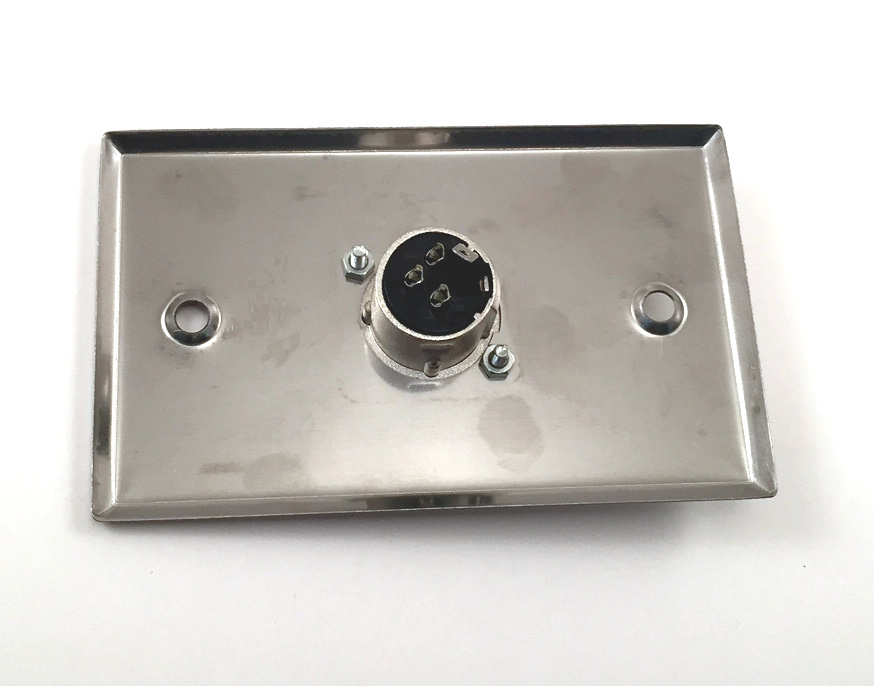 3W3001SS 1Port XLR 3Pin Male Stainless Steel Microphone Wall Plate