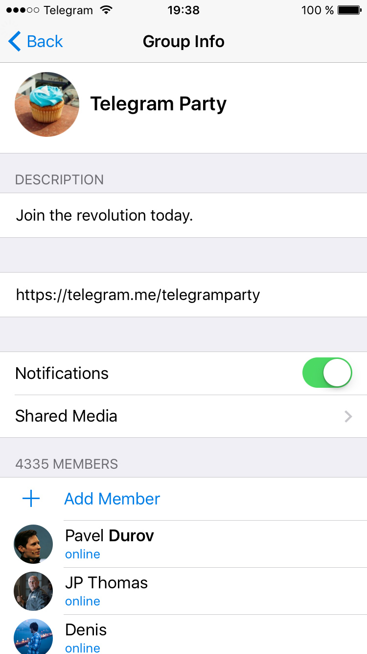 Group Chats on Telegram