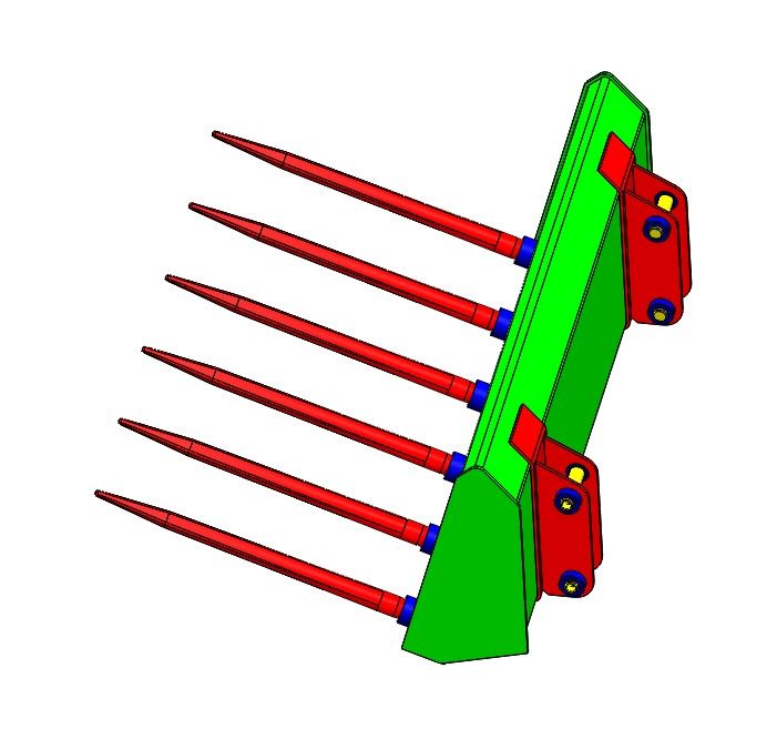 6 Tine Forks For Kubota LA424 & LA434 Compact Tractors Evans and