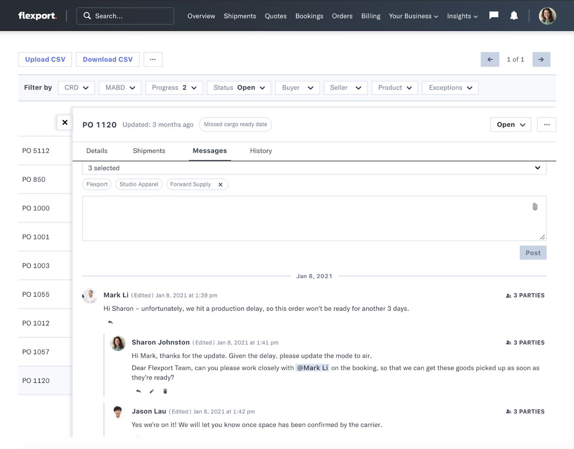 Digitale Spedition Flexport stellt neues OrderManagement