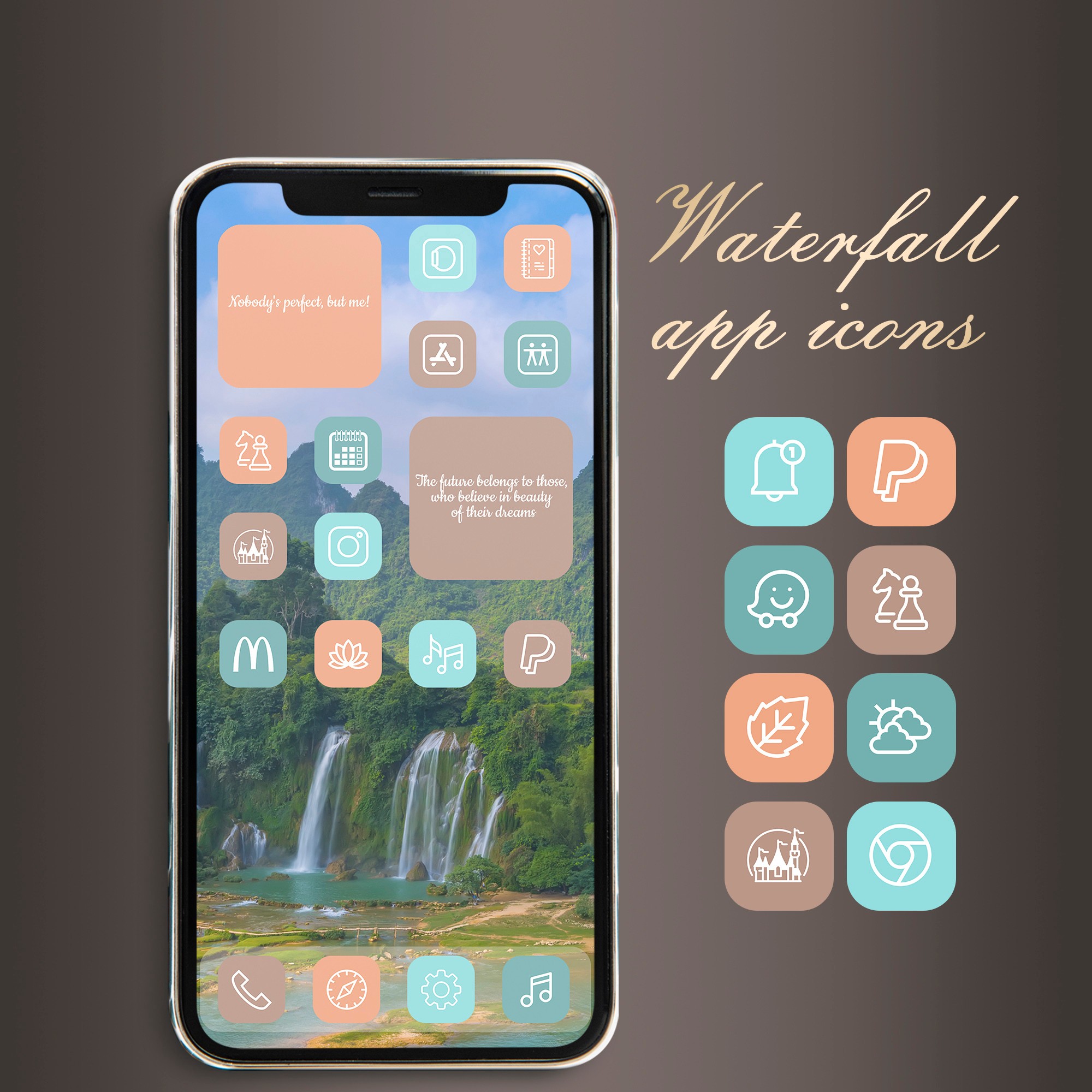 Cherry blossom digital aesthetic app icons for ios 14
