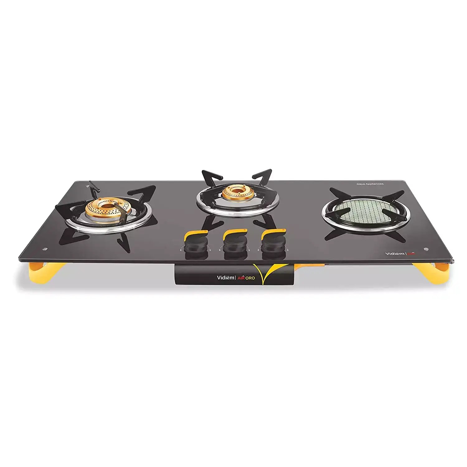 1) Vidiem GS G3 140 A Air Oro Manual Ceramic Open 3 Burner Glass