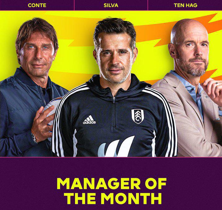 Ten Hag competes with Conte for the Premier League Coach of the Month award