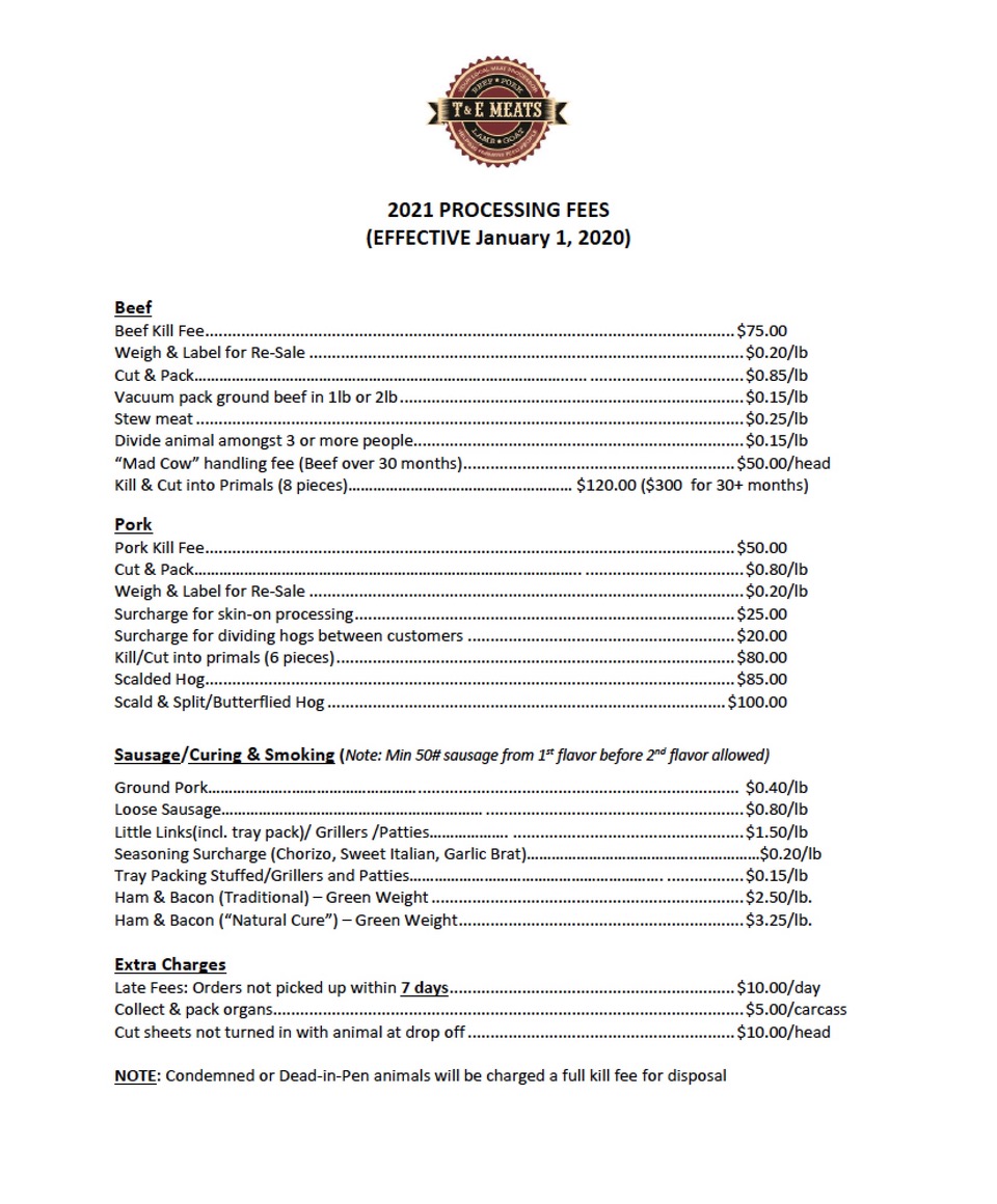 T&E Meats Customer Resources T&E Meats