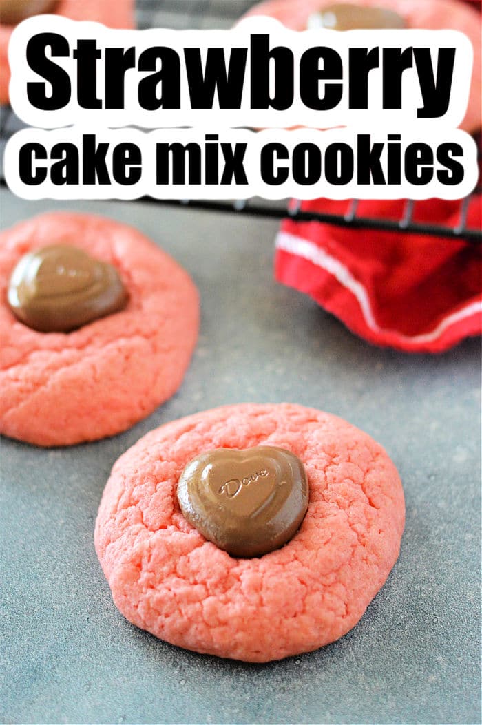 3 Ingredient Strawberry Cake Mix Cookies Pink Cookies Recipe