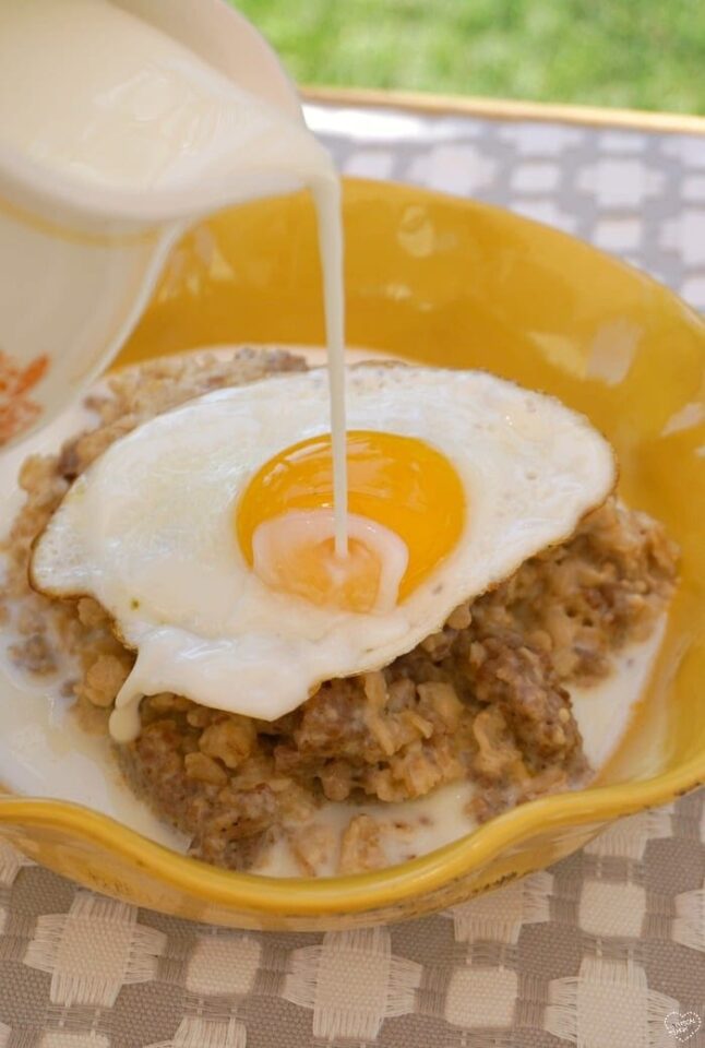 Savory Oatmeal with Egg and Sausage Savory Oatmeal Recipe