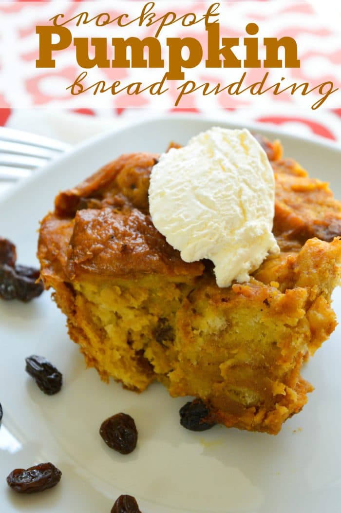 Pumpkin Crockpot Bread Pudding · The Typical Mom