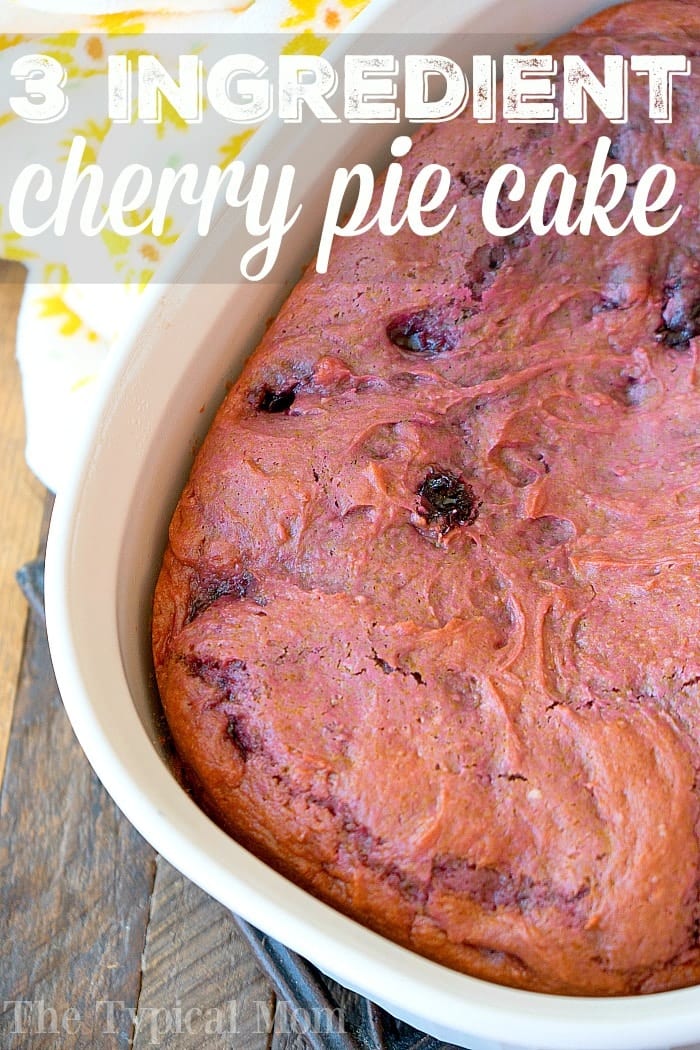 3 Ingredient Cherry Pie Filling Dump Cake with Cake Mix
