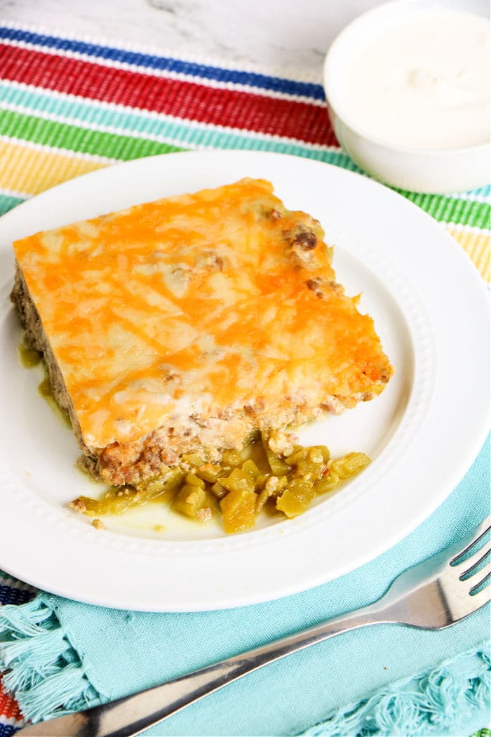 Authentic Chile Relleno Casserole with Ground Beef or Sausage
