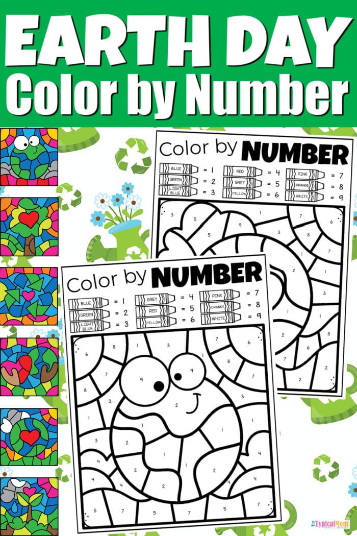 Free Earth Day Coloring Pages Recycling Color By Number