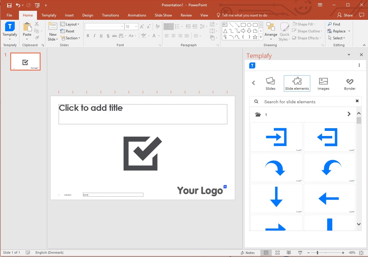 What is a slide element? Templafy One