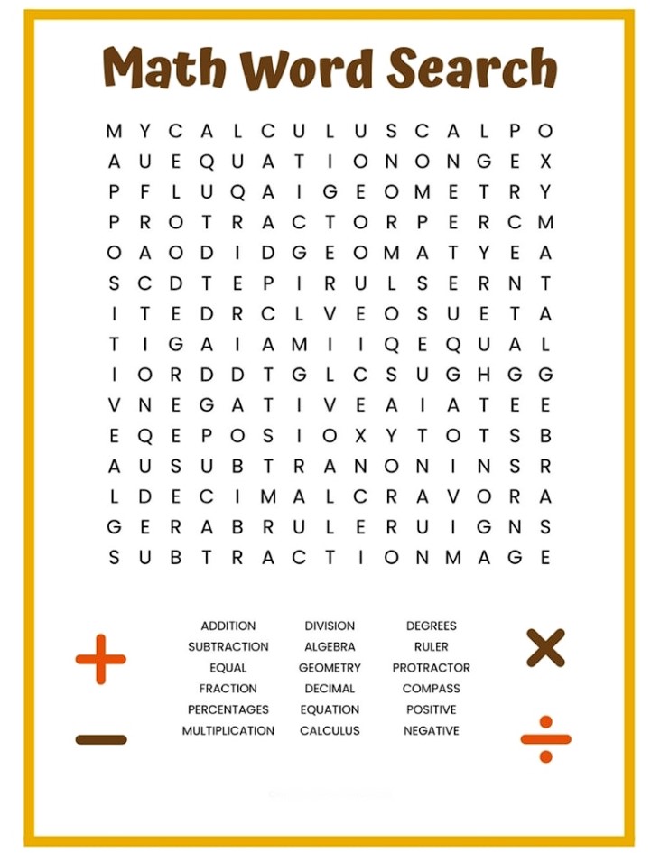 Math Word Search Printable - template.insidethehood.com