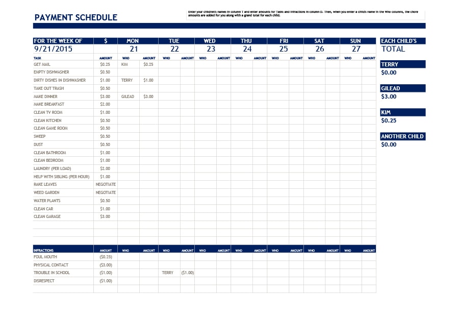 33 Great Payment Plan / Schedule Templates TemplateArchive