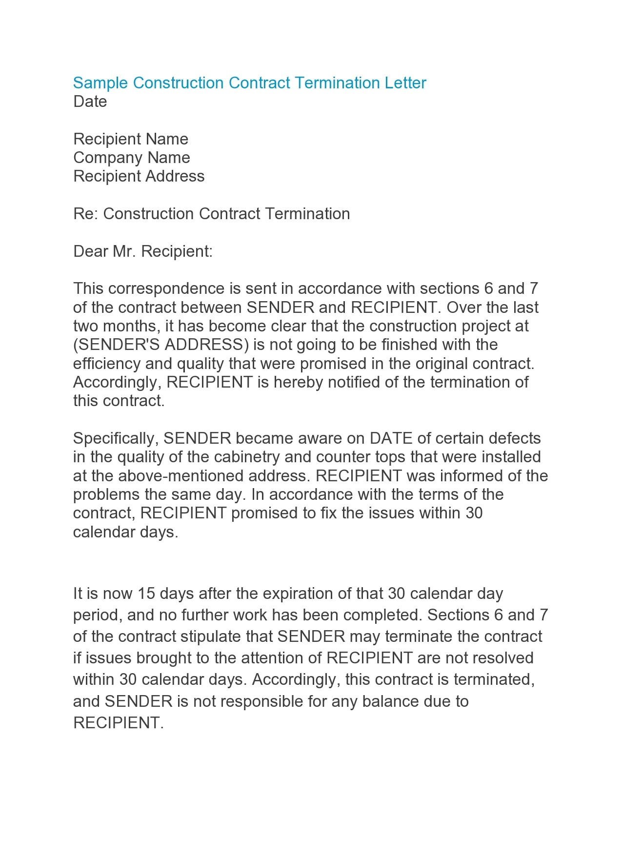 Timeshare Cancellation Letter Sample