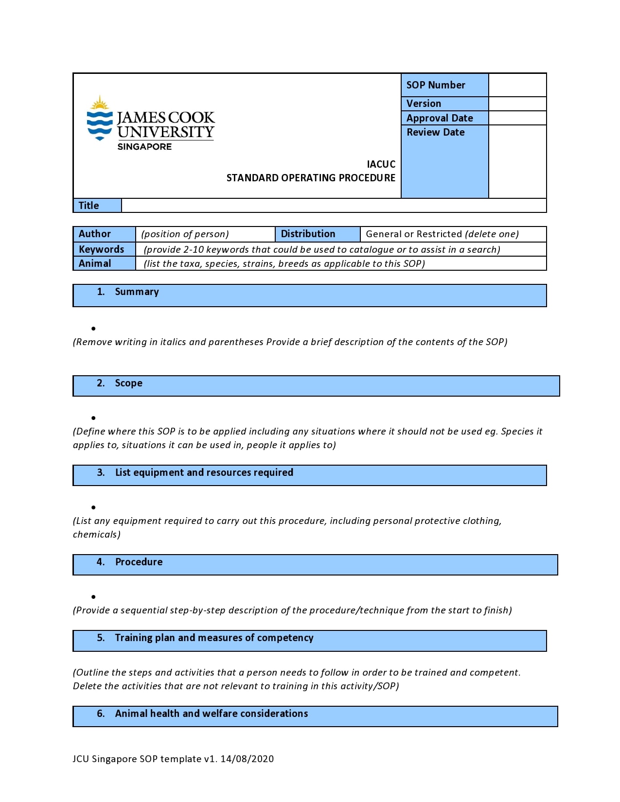 Sop Template Microsoft Word