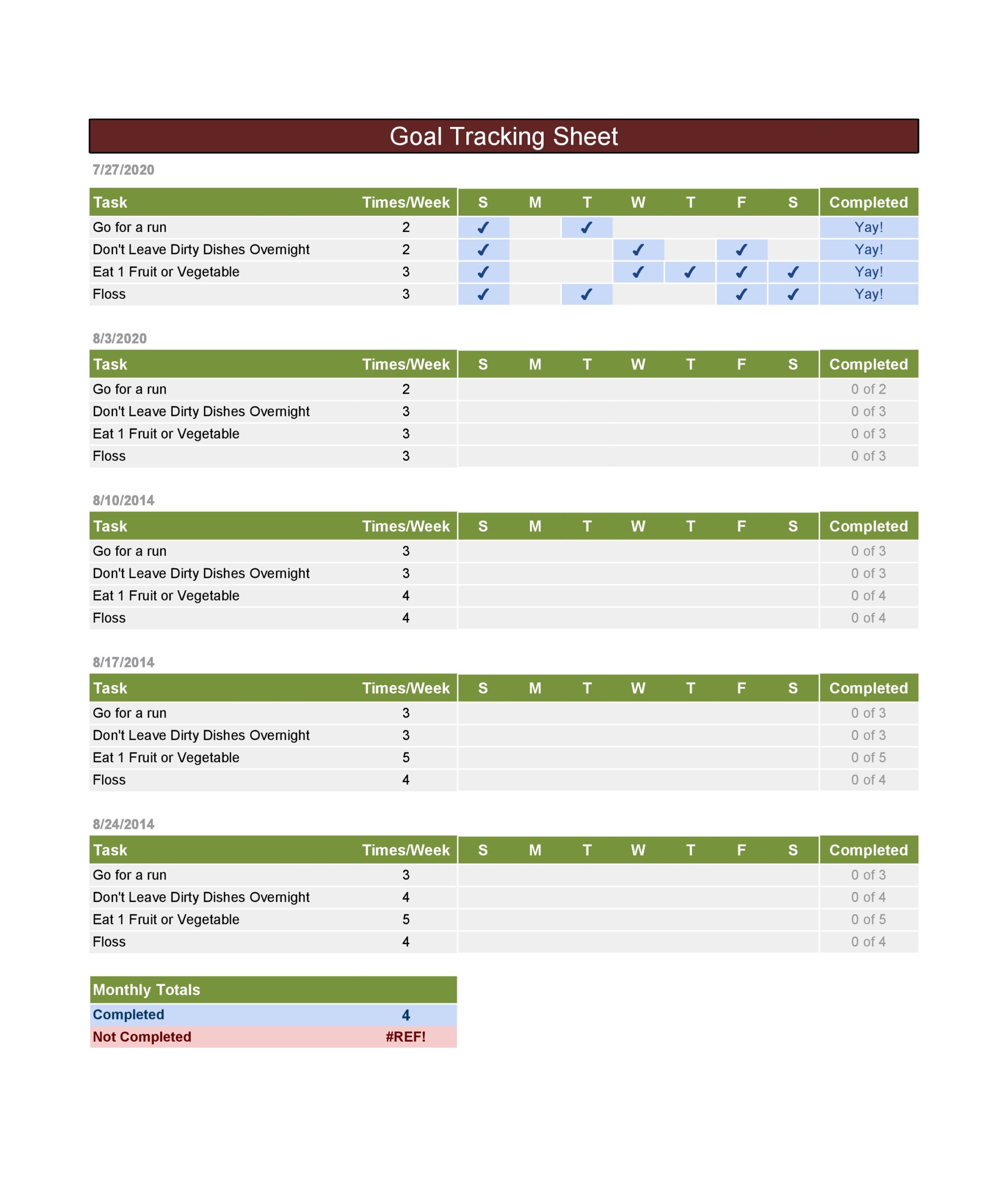 Tracking Sheet Template For Teachers