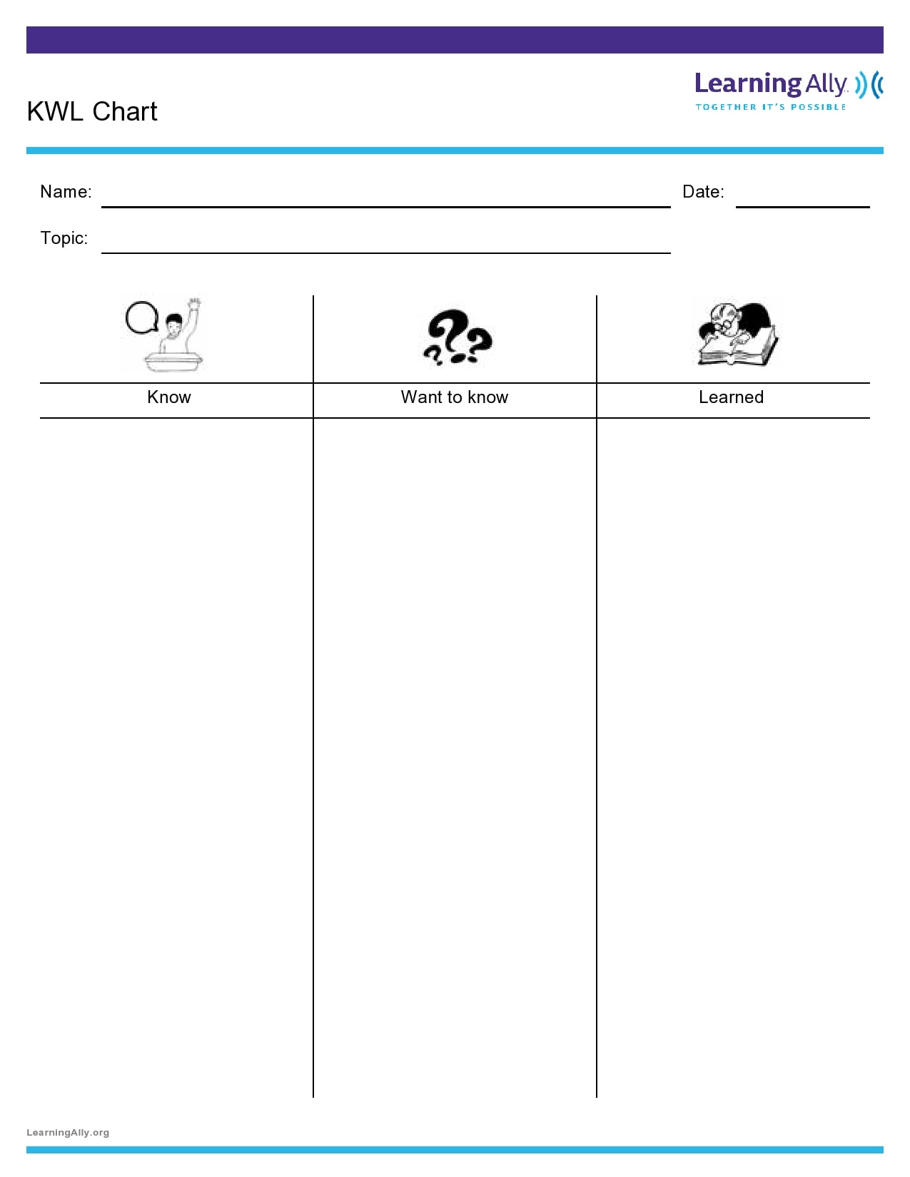 40 Printable KWL Chart Templates (100% FREE, Word)