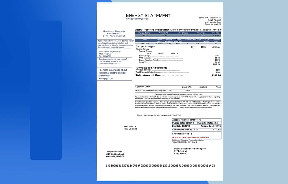 Michigan Utility Bill PSD Template USA Proof of address