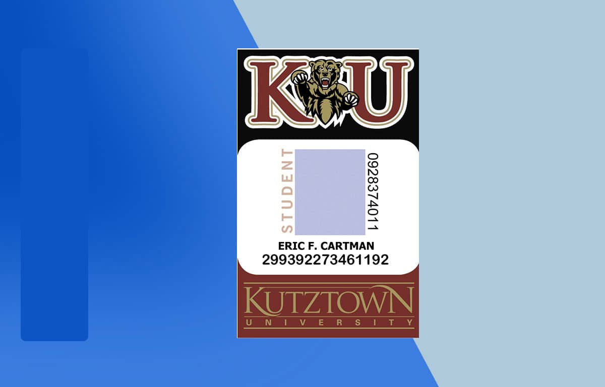 Kutztown University ID PSD Template Download File