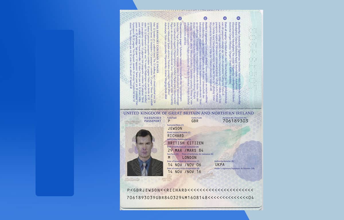 UK Passport PSD Template Download File