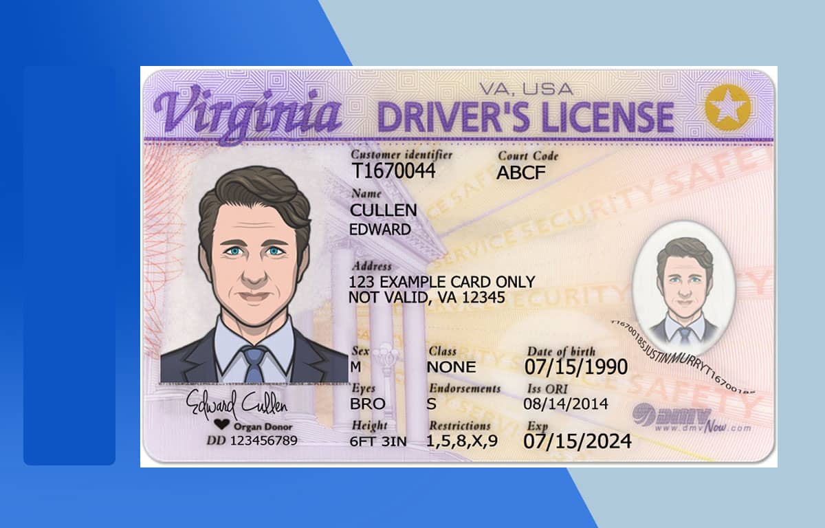 Virginia Drivers License PSD Template Download File