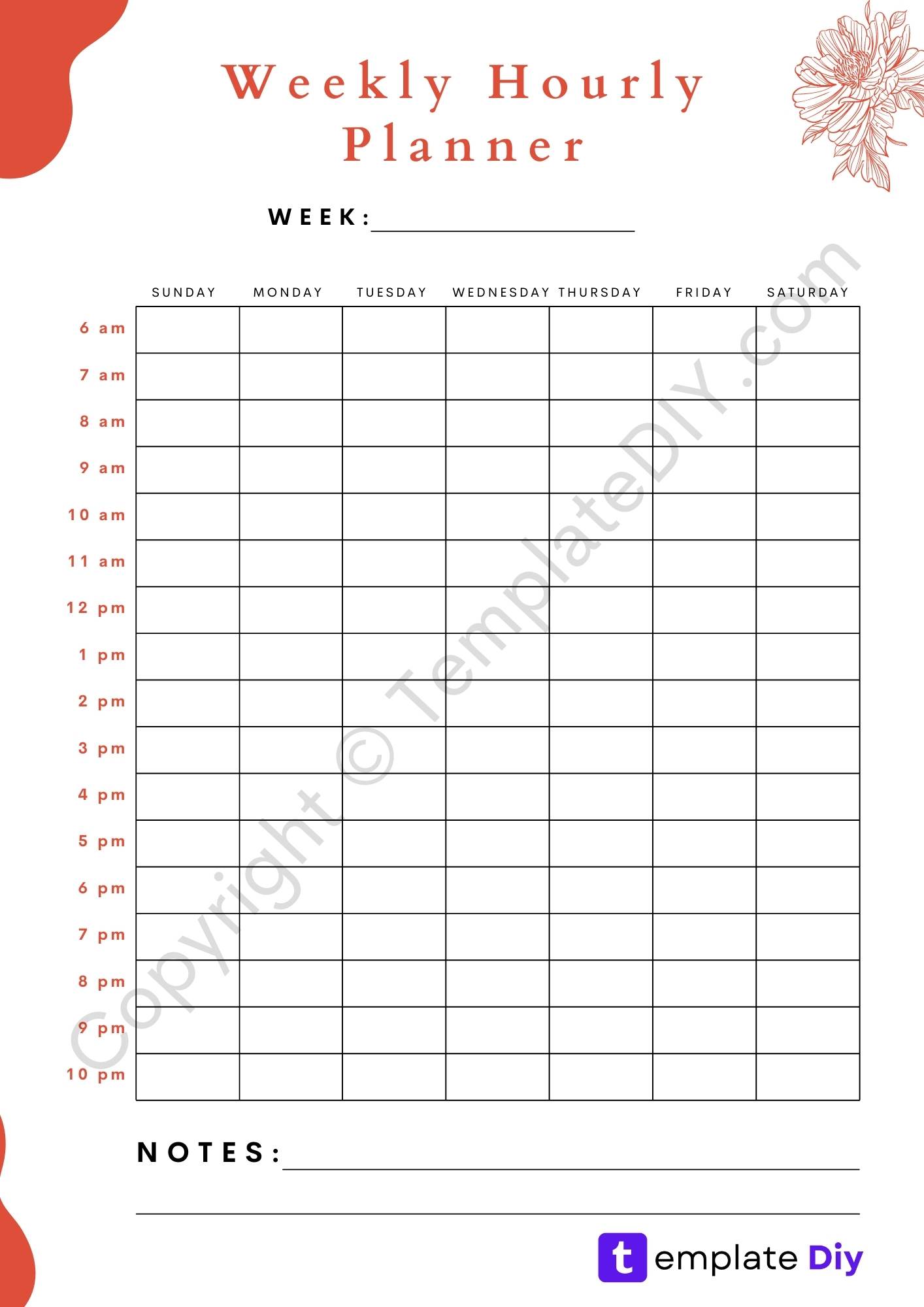 Hourly Planner Printable