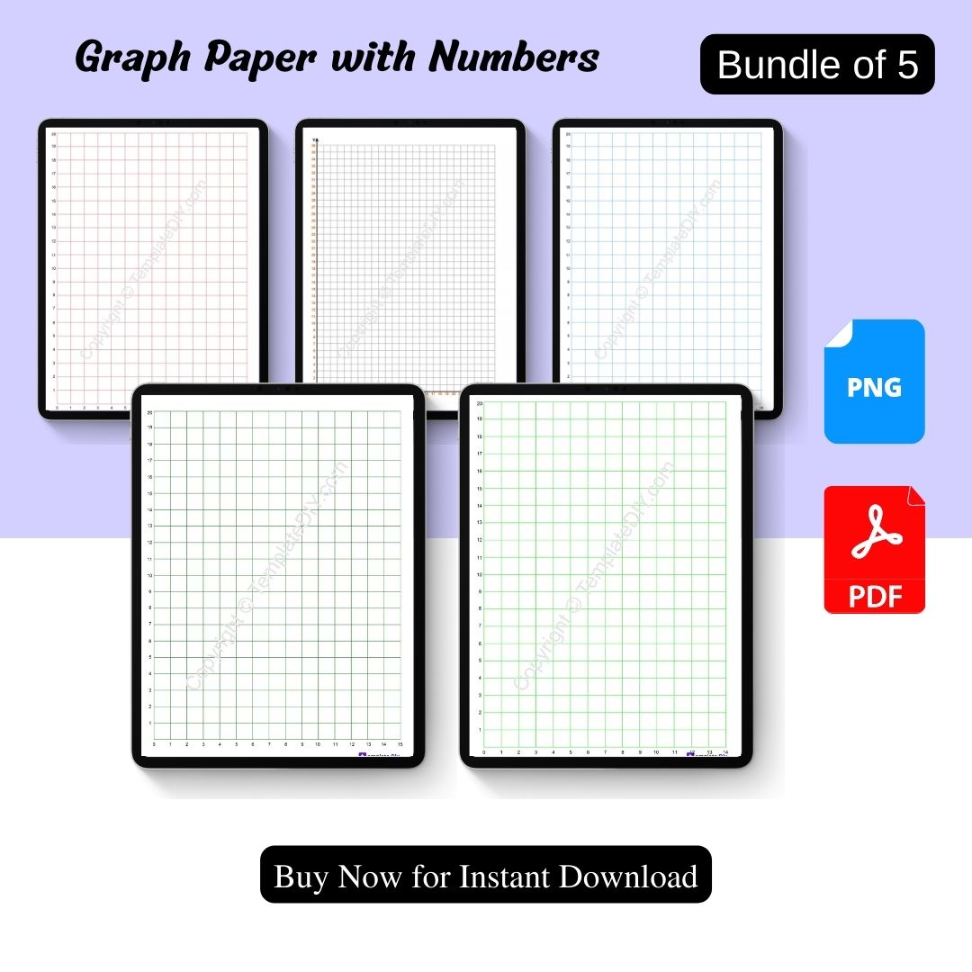 Graph Paper with Numbers Template Printable Blank PDF