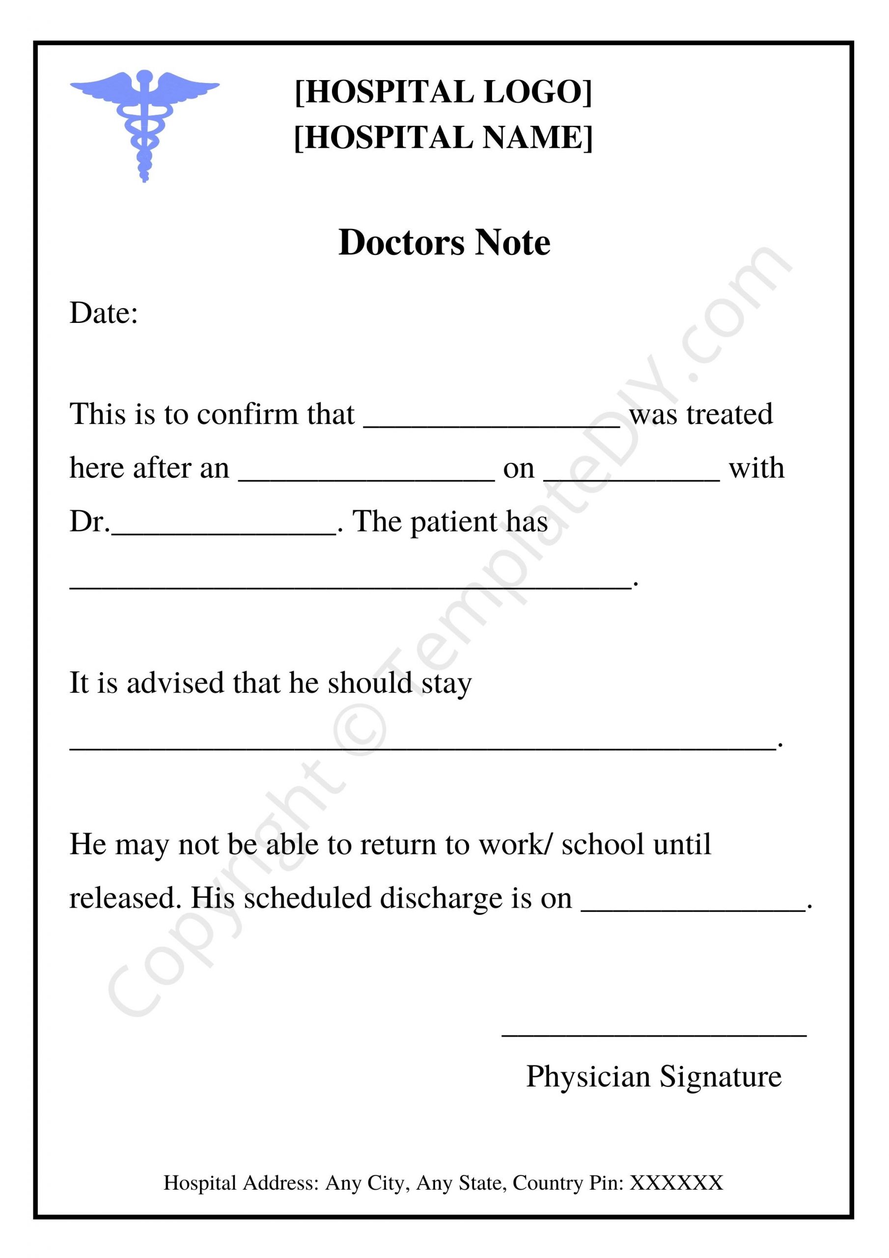 Doctor Excuse For Work