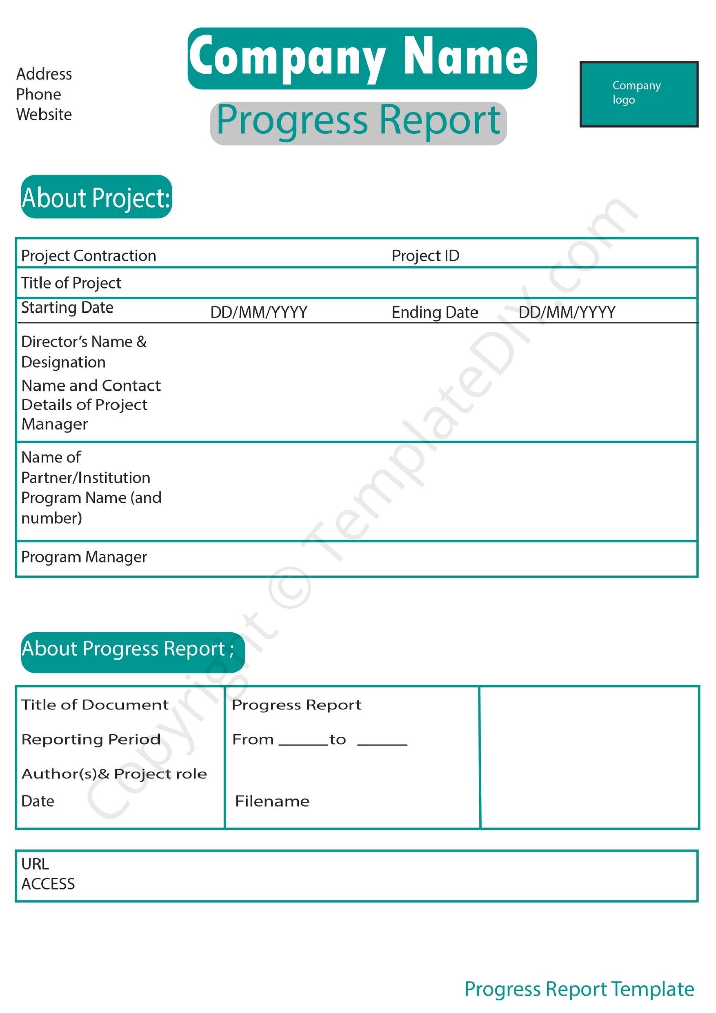 Progress Report Template Blank Printable [PDF, Excel & Word]