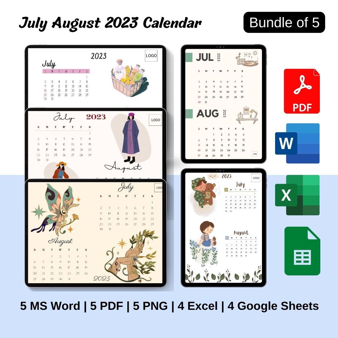July And August 2023 Calendar Pdf