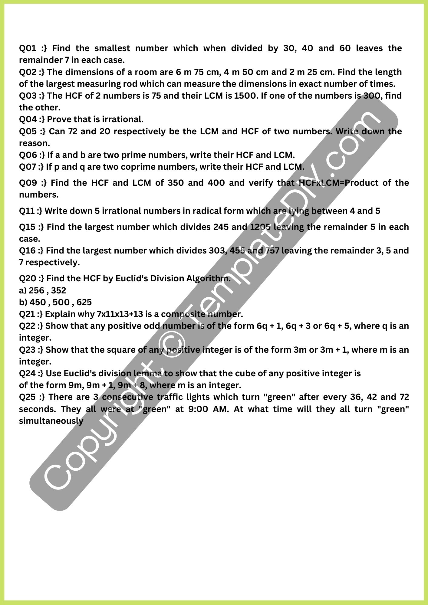 10th Grade Math Worksheets Printable Template in PDF & Word