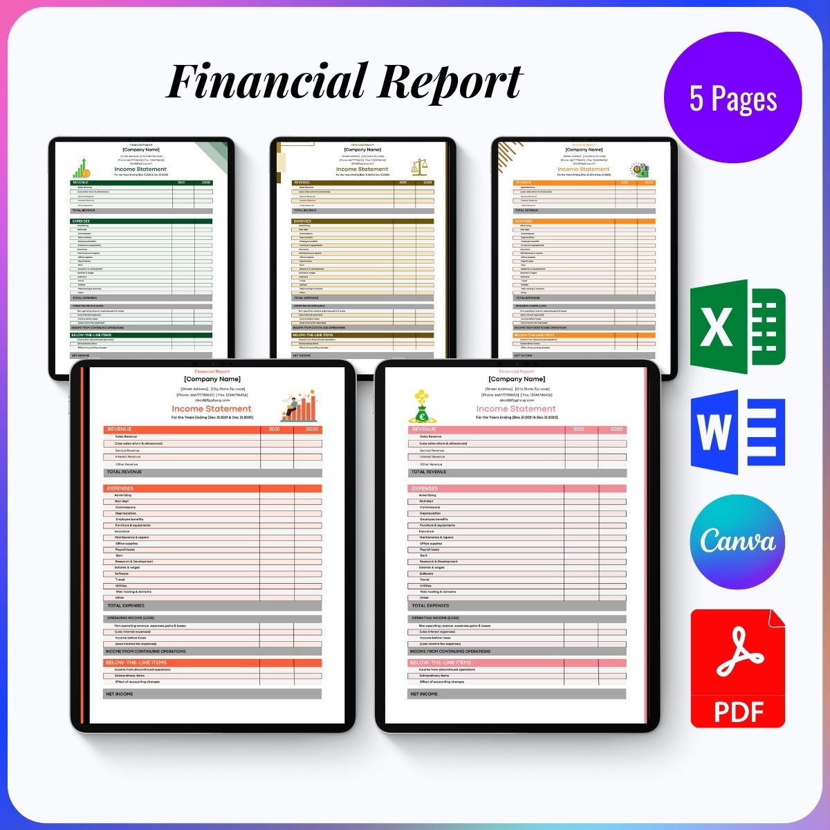 Financial Report Template Word