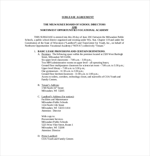 10+ Useful Sublease Agreement Template for House and Apartment