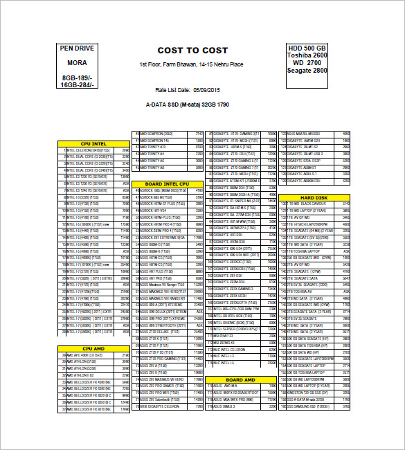 Lists to Add to Get an Attractive and Good Price List Template