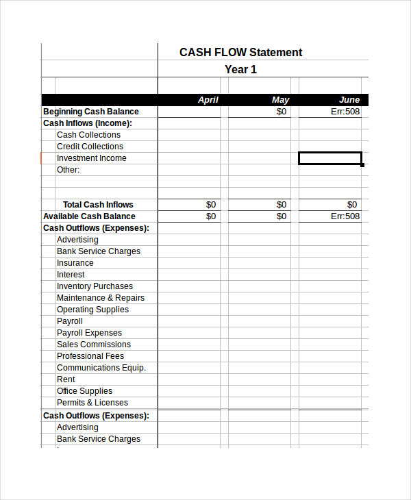 Cash Budget Template