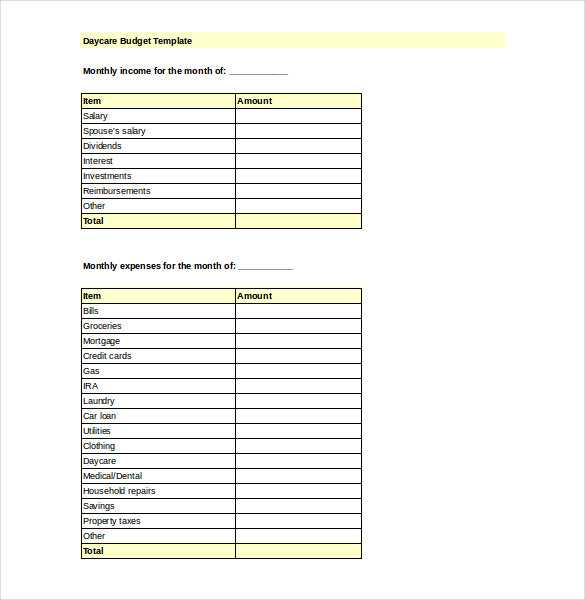 Basic Budget Template