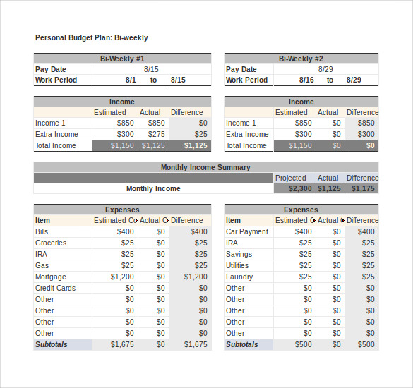 Budget Tracker Template