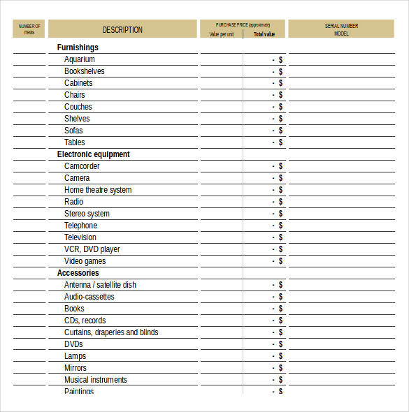 Hotel Room Checklist Format Excel