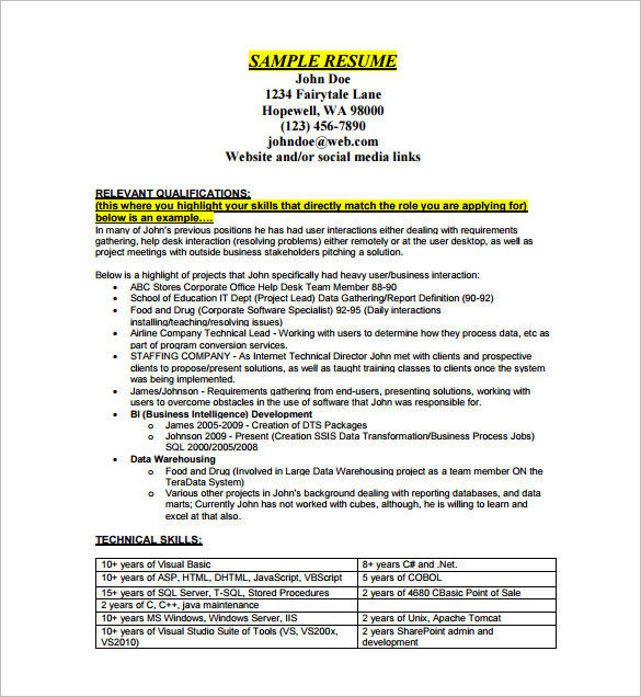 Business Management Resume Samples