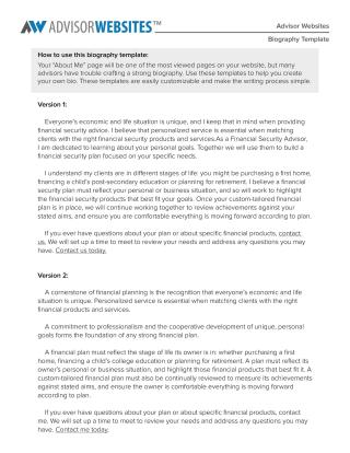45 Biography Templates & Examples (Personal, Professional)