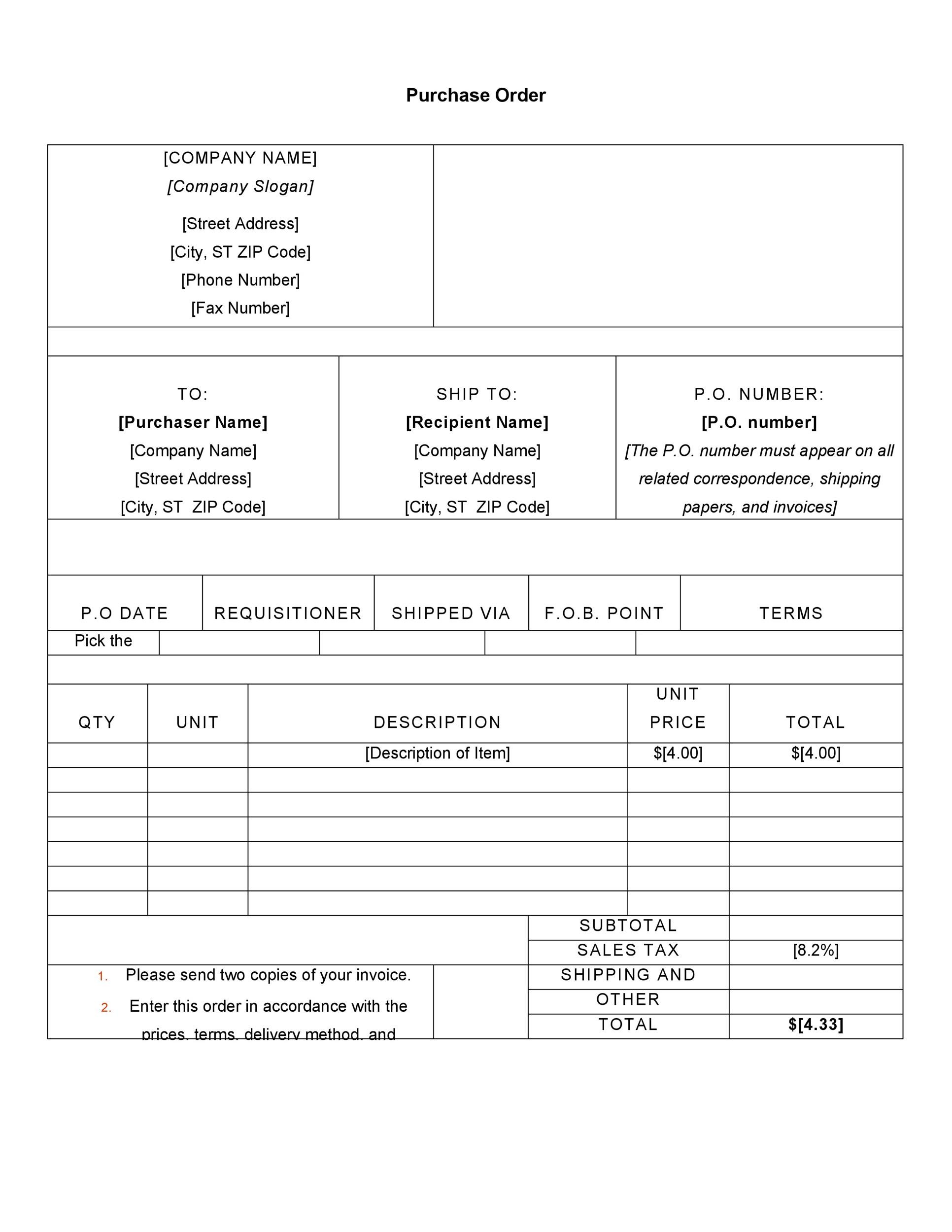 72+ Awful Product Purchase order Template 2 Template Ideas