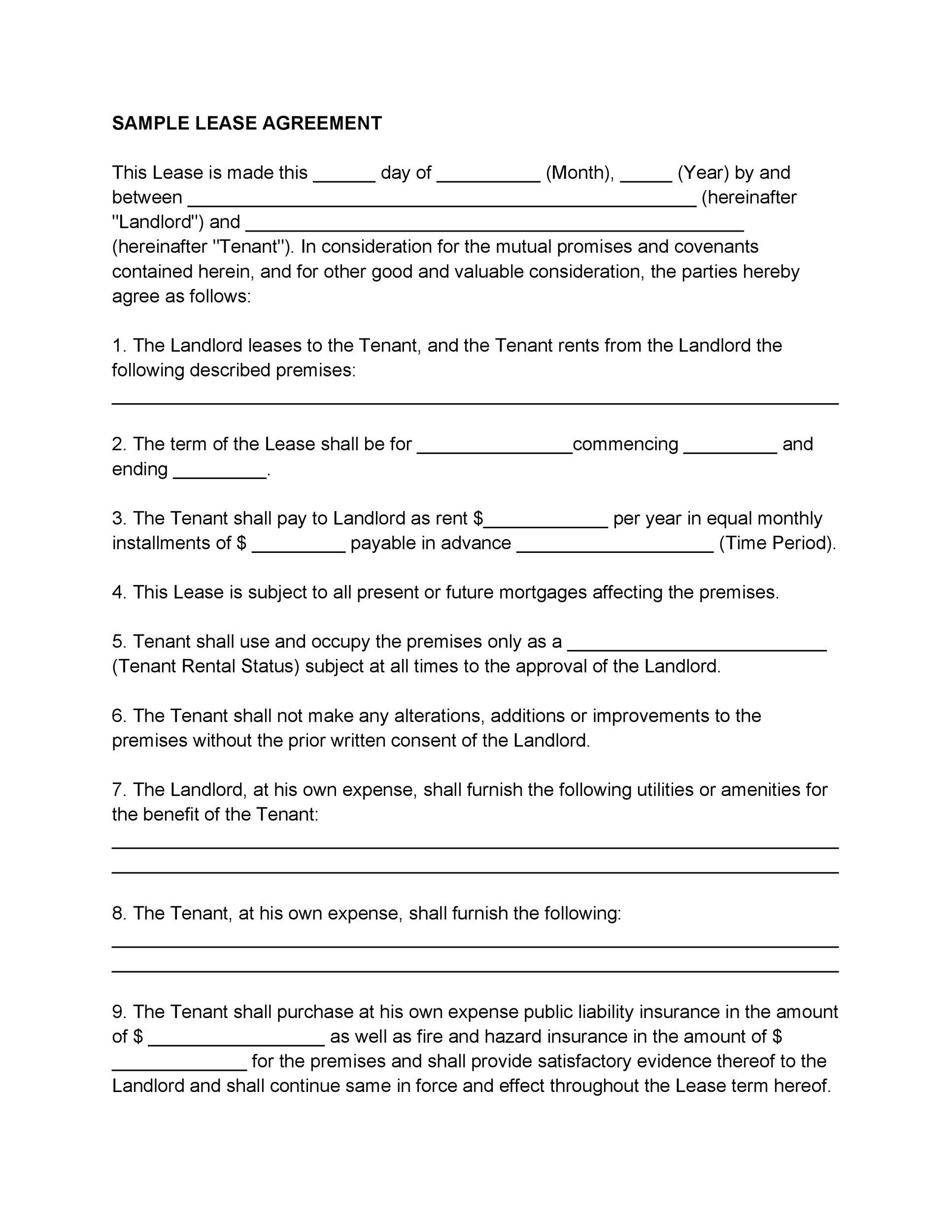 42 Rental Application Forms & Lease Agreement Templates
