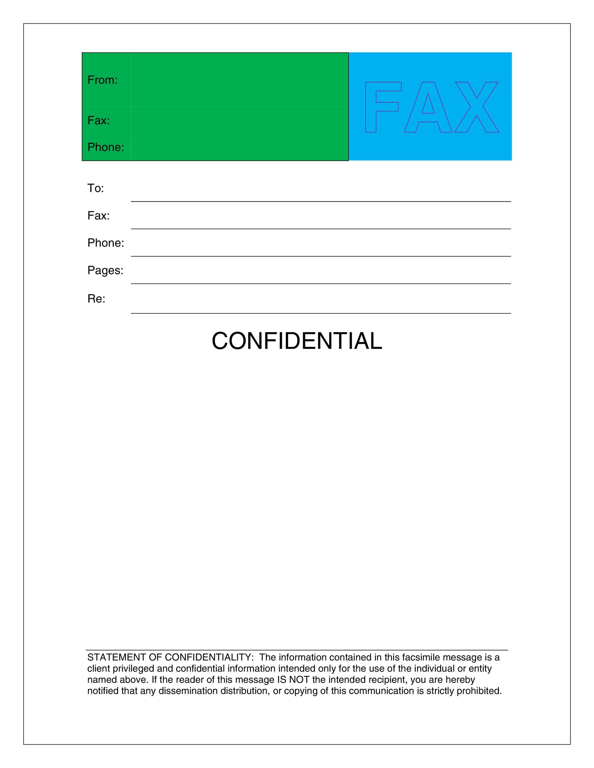 40 Printable Fax Cover Sheet Templates Template Lab