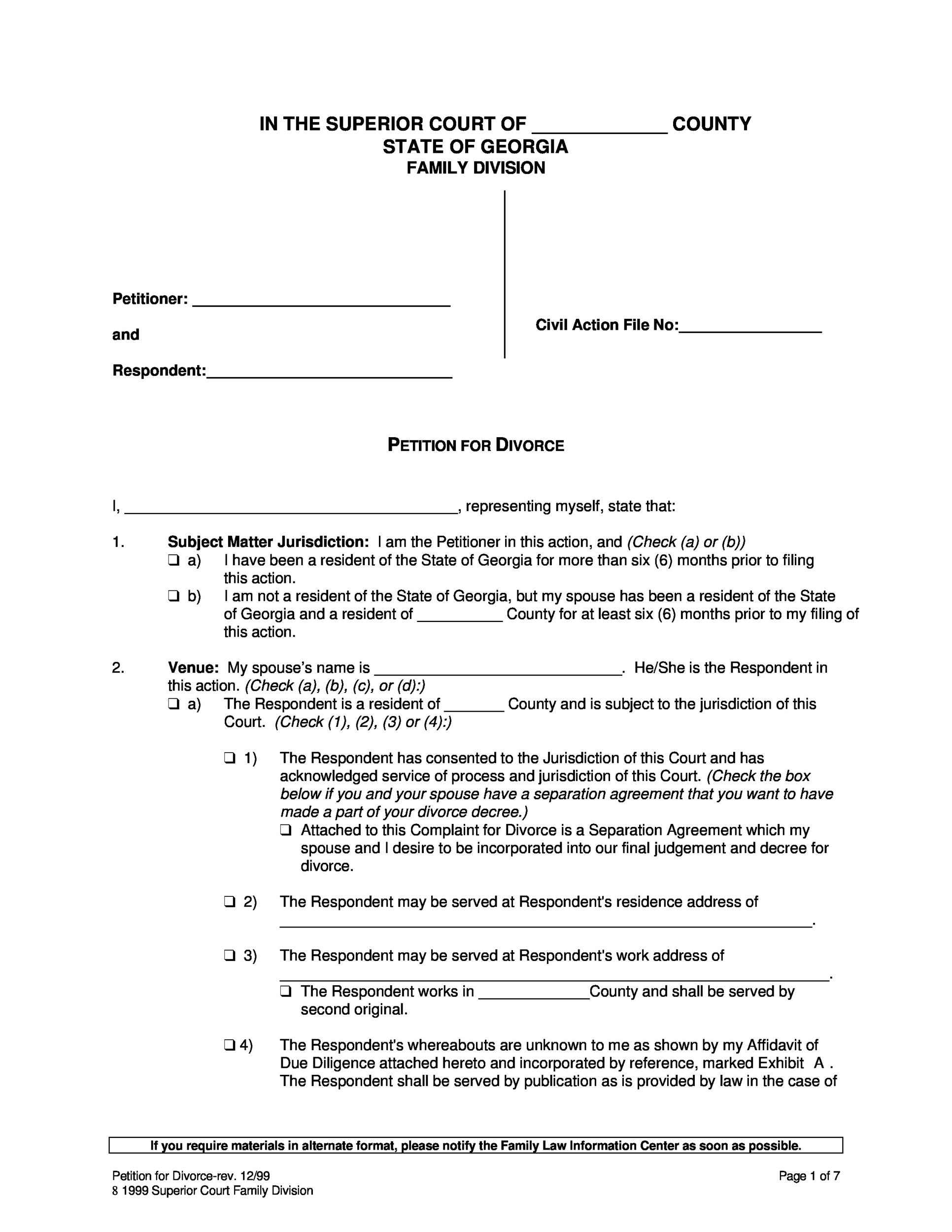 Free Printable Divorce Decree Forms - Free Templates Printable