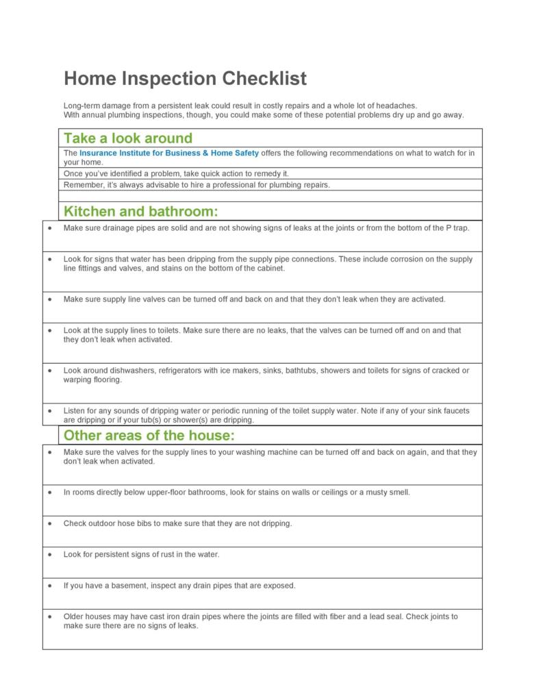 20+ Printable Home Inspection Checklists (Word, PDF)