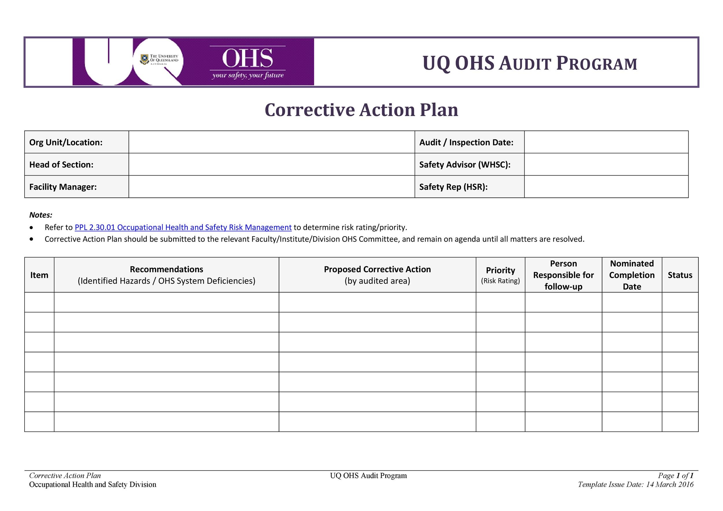 45 Free Action Plan Templates (Corrective, Emergency, Business)