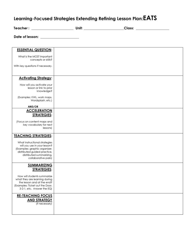 44 FREE Lesson Plan Templates Core, Preschool, Weekly]