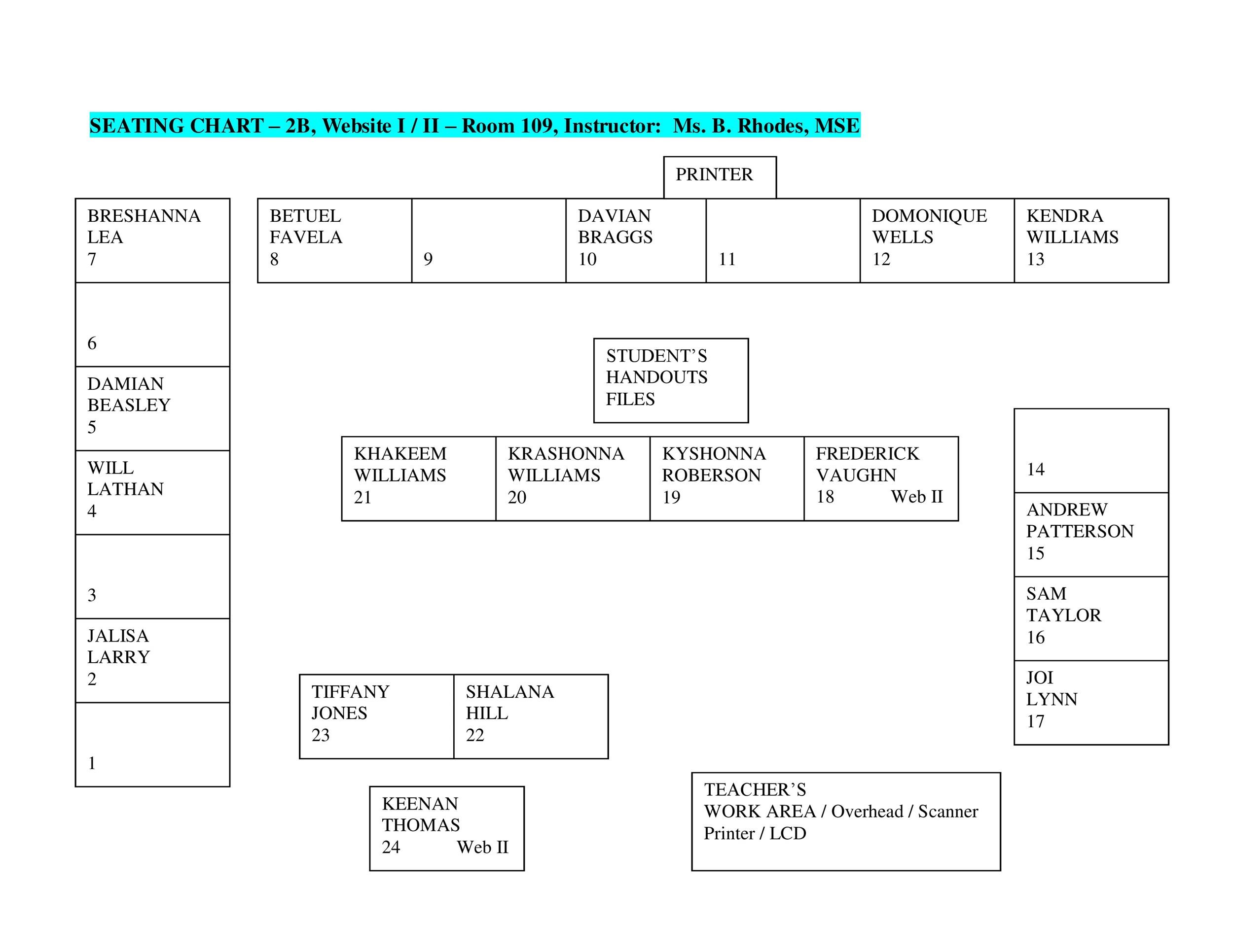 40+ Great Seating Chart Templates (Wedding, Classroom + more)