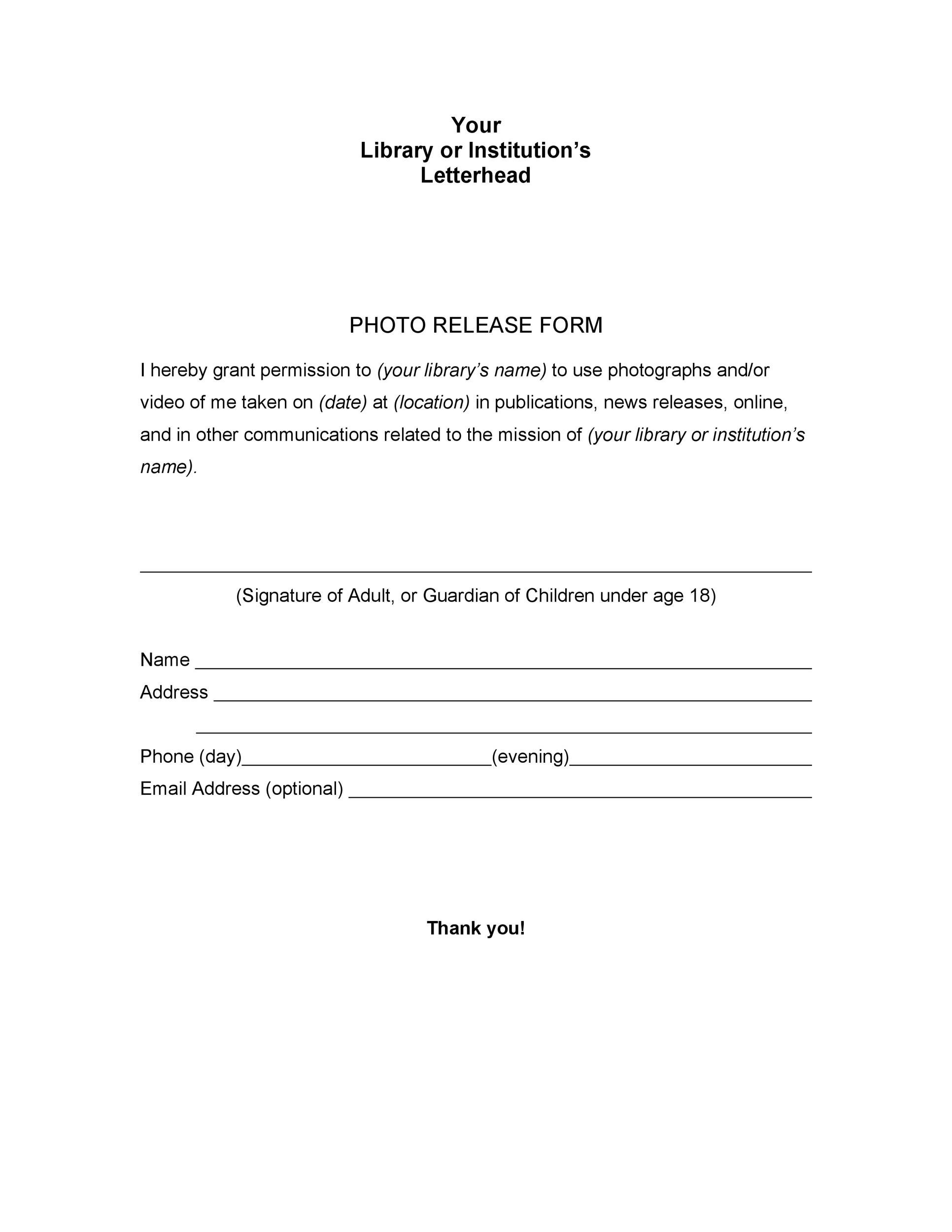 Medical Release Form Template For Children