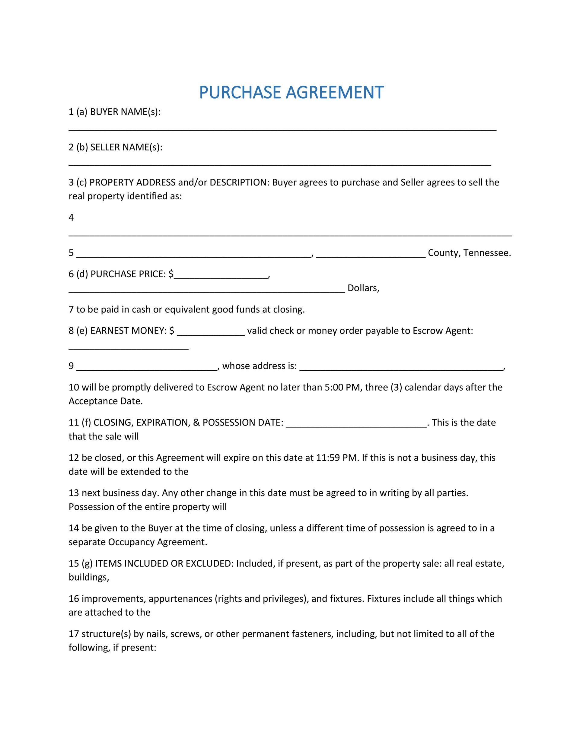 Price Agreement Contract Template